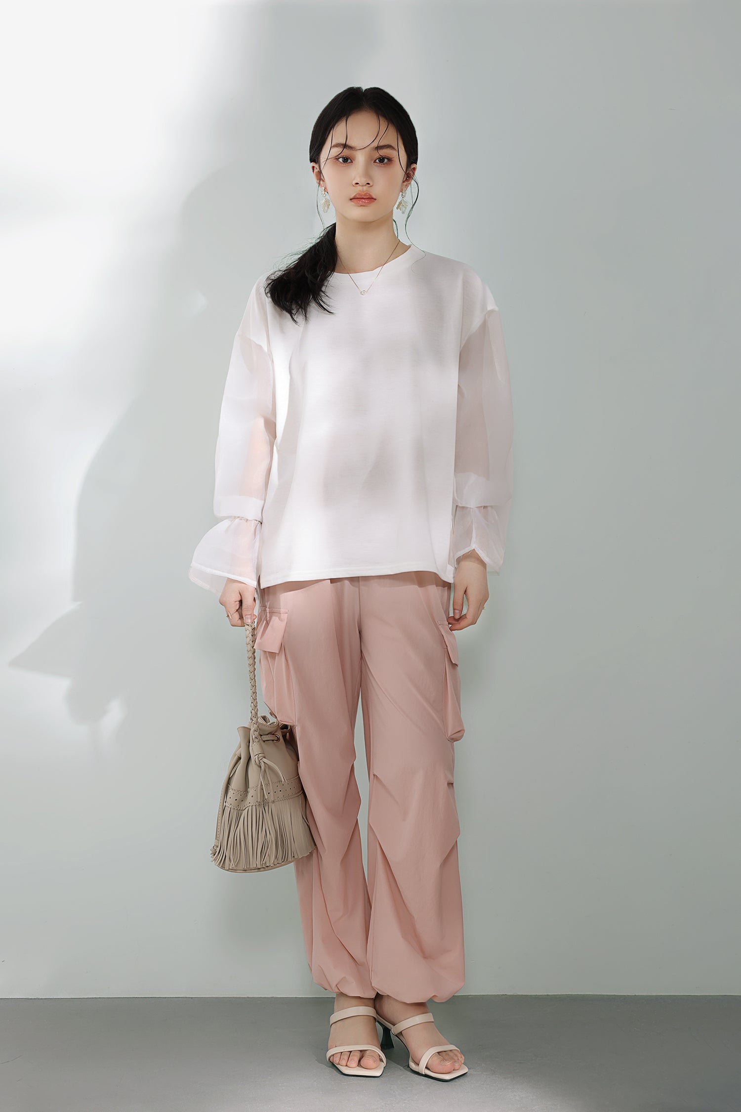 Drawstring hem maxi cargo pants, available in four colors - liwisi