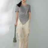 Drawstring hem maxi cargo pants, available in four colors - liwisi