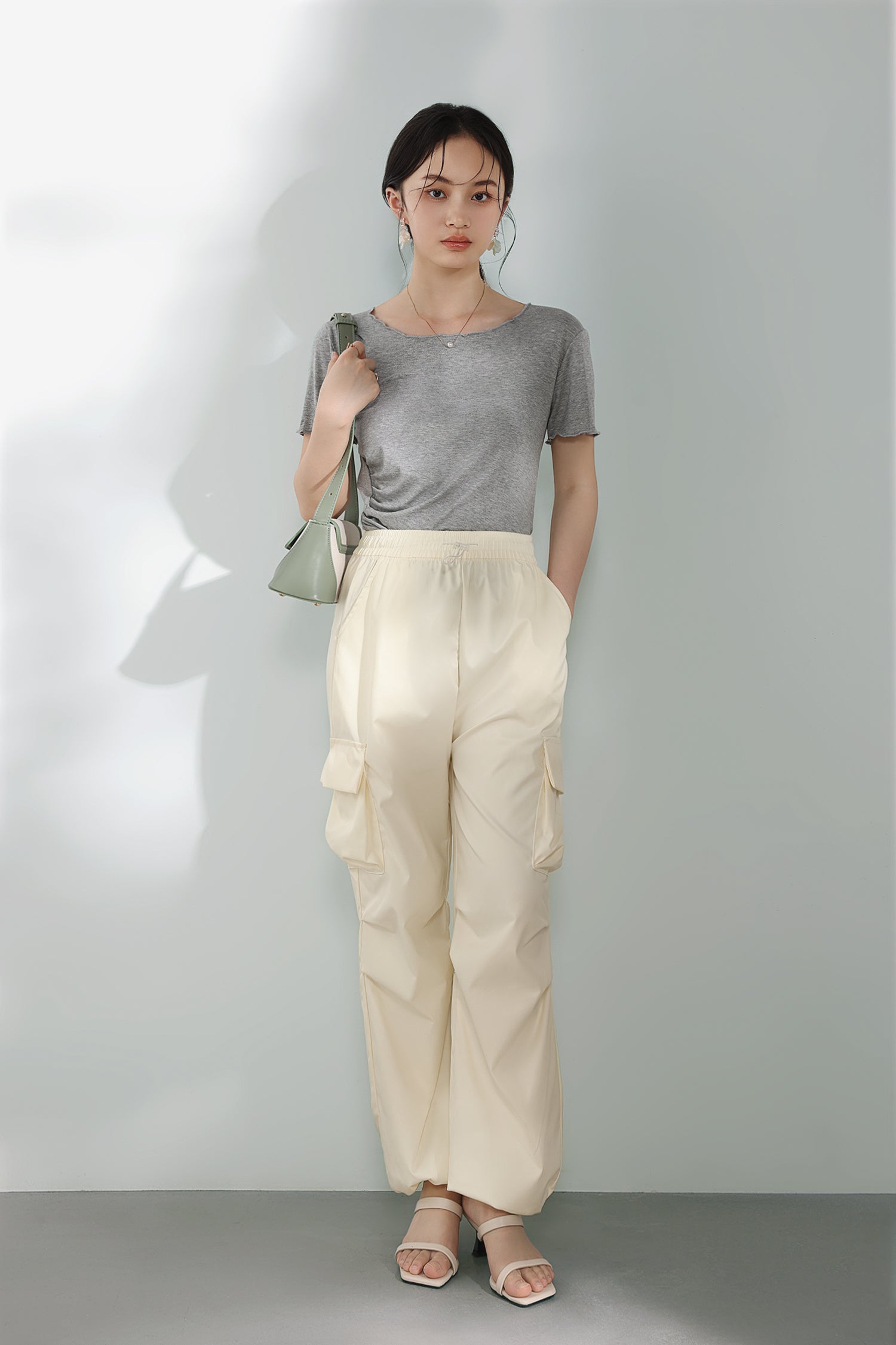 Drawstring hem maxi cargo pants, available in four colors - liwisi