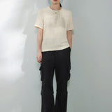 Round Neck Embossed Striped T-Shirt - 2 Colors Available - liwisi
