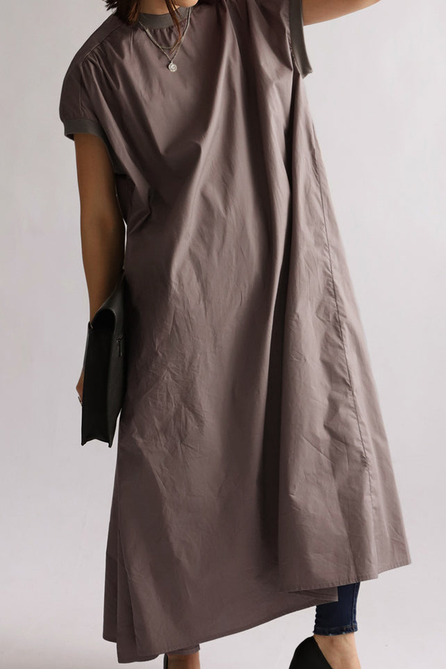 Round Neck Rib Hem Maxi Flare Dress - 3 Colors Available - liwisi