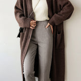 Casual Heavyweight Long Knit Jacket - liwisi