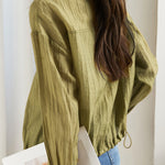 ステンカラードローストリングポケットジャケット 2色入 - liwisi