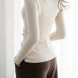 V-Neck Front Cross Side Gathered Button Decor Knit - 4 Colors Available - liwisi