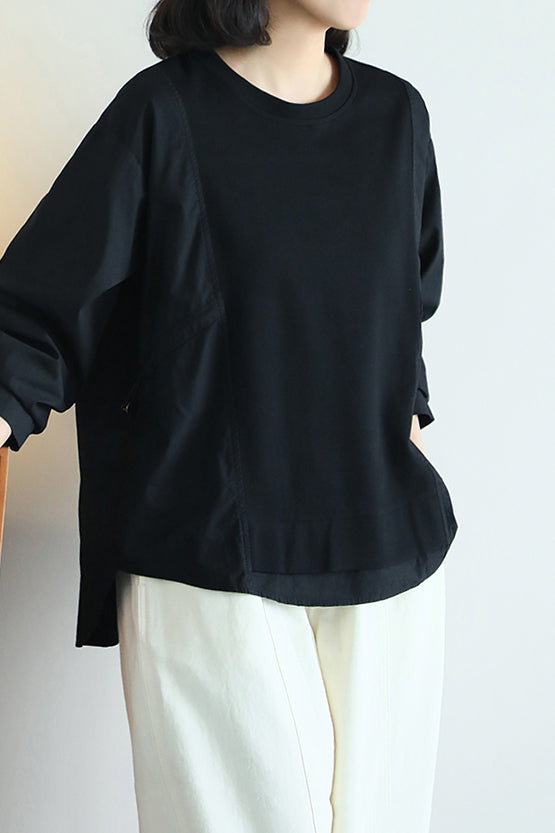 Round Neck Side Drawstring Sweatshirt - 3 Colors Available - liwisi