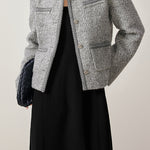 シャネル風テープ装飾ストレートジャケット 裏地付 - liwisi