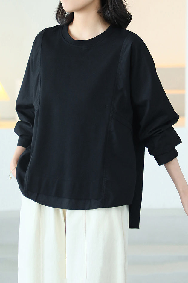 Round Neck Side Drawstring Sweatshirt - 3 Colors Available - liwisi