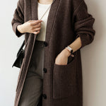 Casual Heavyweight Long Knit Jacket - liwisi