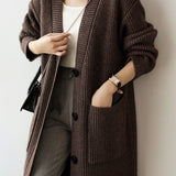 Casual Heavyweight Long Knit Jacket - liwisi