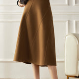Elegant Versatile High-Waisted Reversible Wool Skirt - liwisi