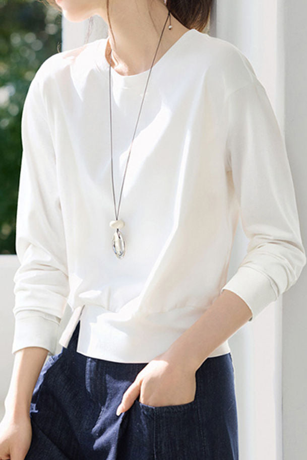 Casual Versatile Round Neck Long-Sleeve T-Shirt - liwisi