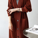 Casual Heavyweight Long Knit Jacket - liwisi
