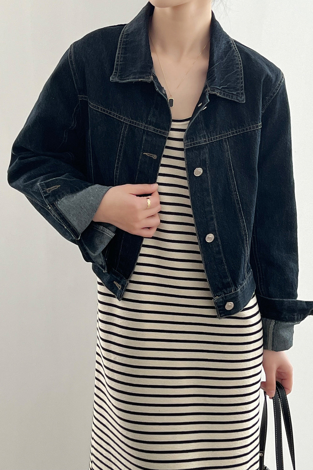 Single Breasted Denim Shirt Jacket - liwisi
