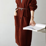 Casual Heavyweight Long Knit Jacket - liwisi