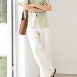 Side Tie Front Slit Diagonal Button Shirt - liwisi