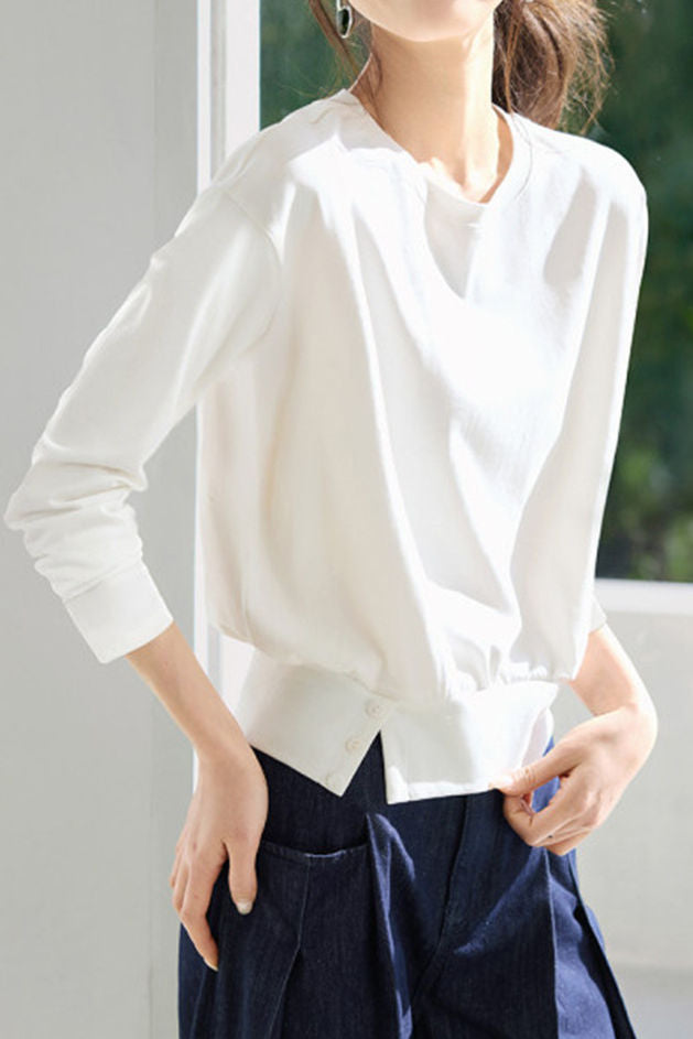 Casual Versatile Round Neck Long-Sleeve T-Shirt - liwisi