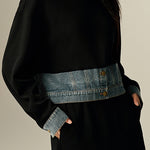 Fake two-piece spliced hoodie and long skirt two-piece set - liwisi