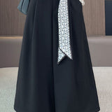 Office Versatile High-Waist Wool Blend Cropped Wide-Leg Pants