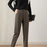Casual Wool Straight Leg Pants - liwisi