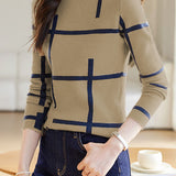 Irregular striped knitted shirt - liwisi