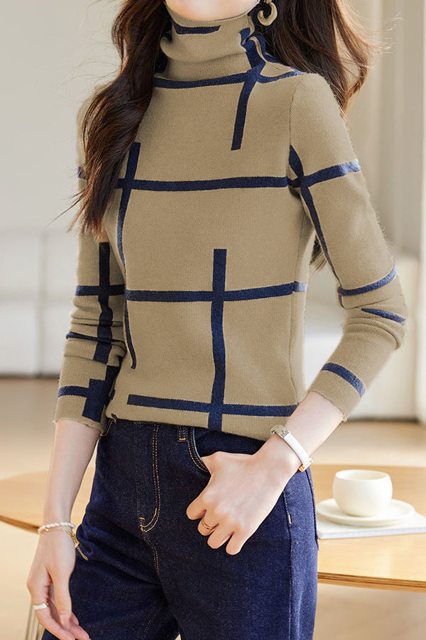 Irregular striped knitted shirt - liwisi