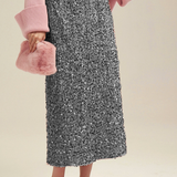 Light Luxury Heavy-duty Sequined Straight Tube Skirt - liwisi