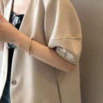 Vネックランタンスリーブシングルプレストジャケット 裏地付 2色入 - liwisi