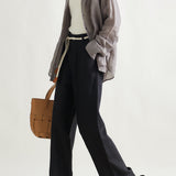 Woven Belt Casual Maxi Pants - 3 Colors Available - liwisi