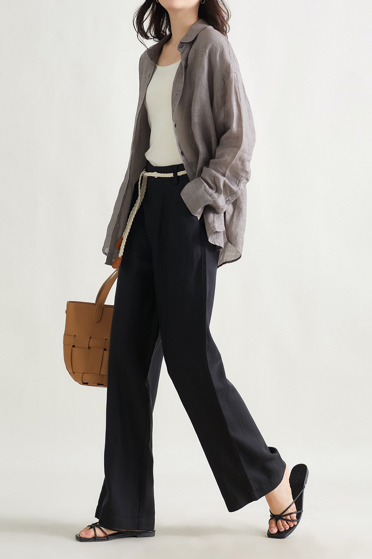Woven Belt Casual Maxi Pants - 3 Colors Available - liwisi