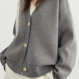 Layered Look V-Neck Drop Shoulder Knit - 4 Colors Available - liwisi