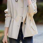 Simple lapel trench coat - liwisi