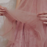 Halter Neck Tulle Contrast Ombre Long Dress with Lining - 3 Colors Available - liwisi