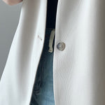 Vネックランタンスリーブシングルプレストジャケット 裏地付 2色入 - liwisi