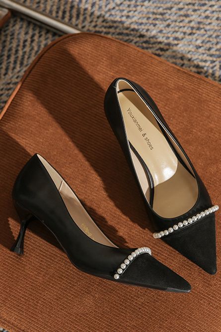 Pearl-pointed mid-heel high heels - liwisi