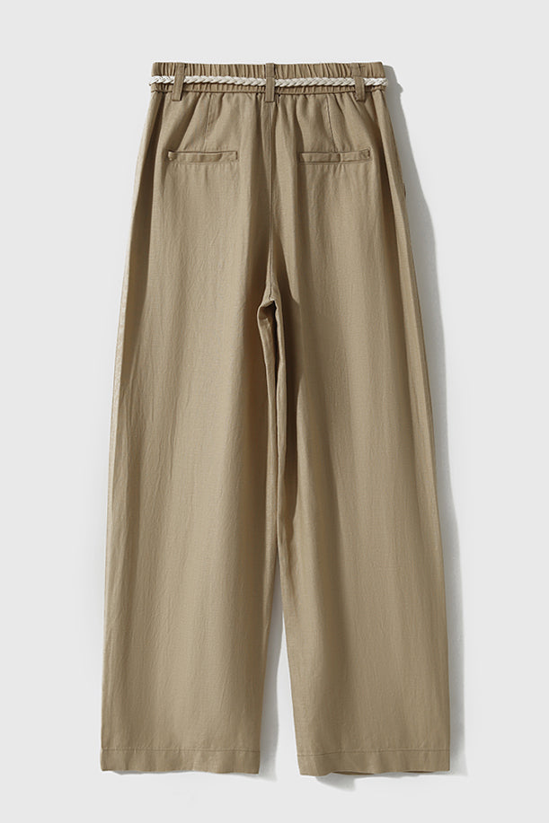 Woven Belt Casual Maxi Pants - 3 Colors Available - liwisi