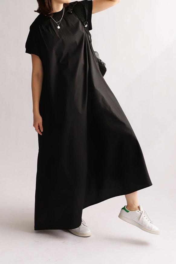 Round Neck Rib Hem Maxi Flare Dress - 3 Colors Available - liwisi