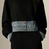 Fake two-piece spliced hoodie and long skirt two-piece set - liwisi