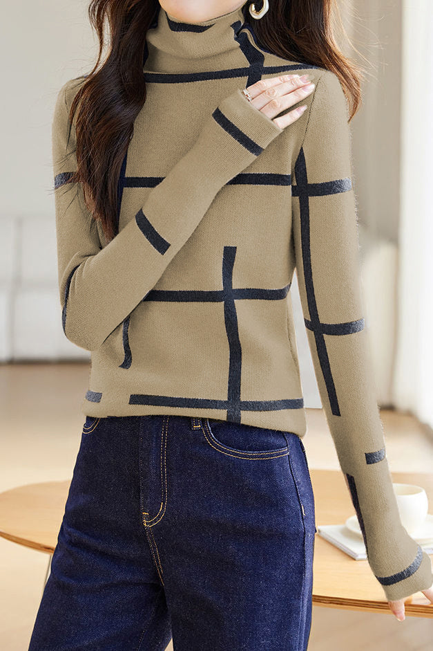 Irregular striped knitted shirt - liwisi