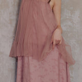 Halter Neck Tulle Contrast Ombre Long Dress with Lining - 3 Colors Available - liwisi