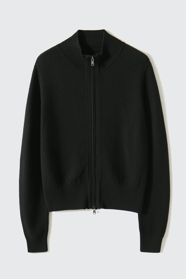 Tall Collar Classic Knit Blouson - 3 Colors Available - liwisi