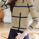 Irregular striped knitted shirt - liwisi