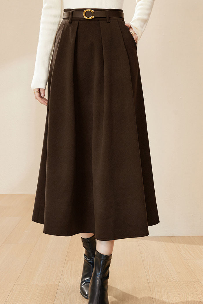 High-waisted A-line skirt - liwisi
