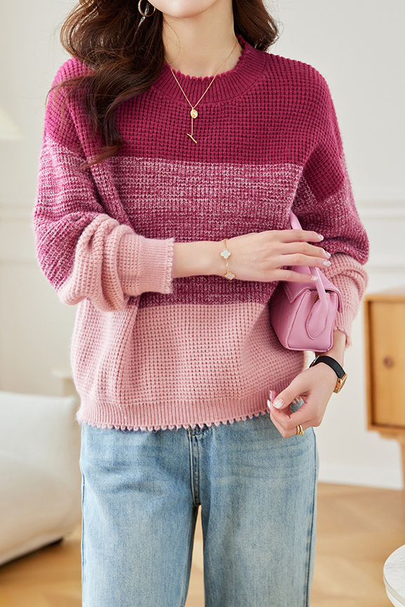 Thickened, Loose and Lazy Gradient Knitted Sweater - liwisi