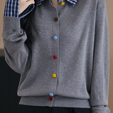 Casual Shirt Cardigan Fake Two-Piece Knitted Sweater