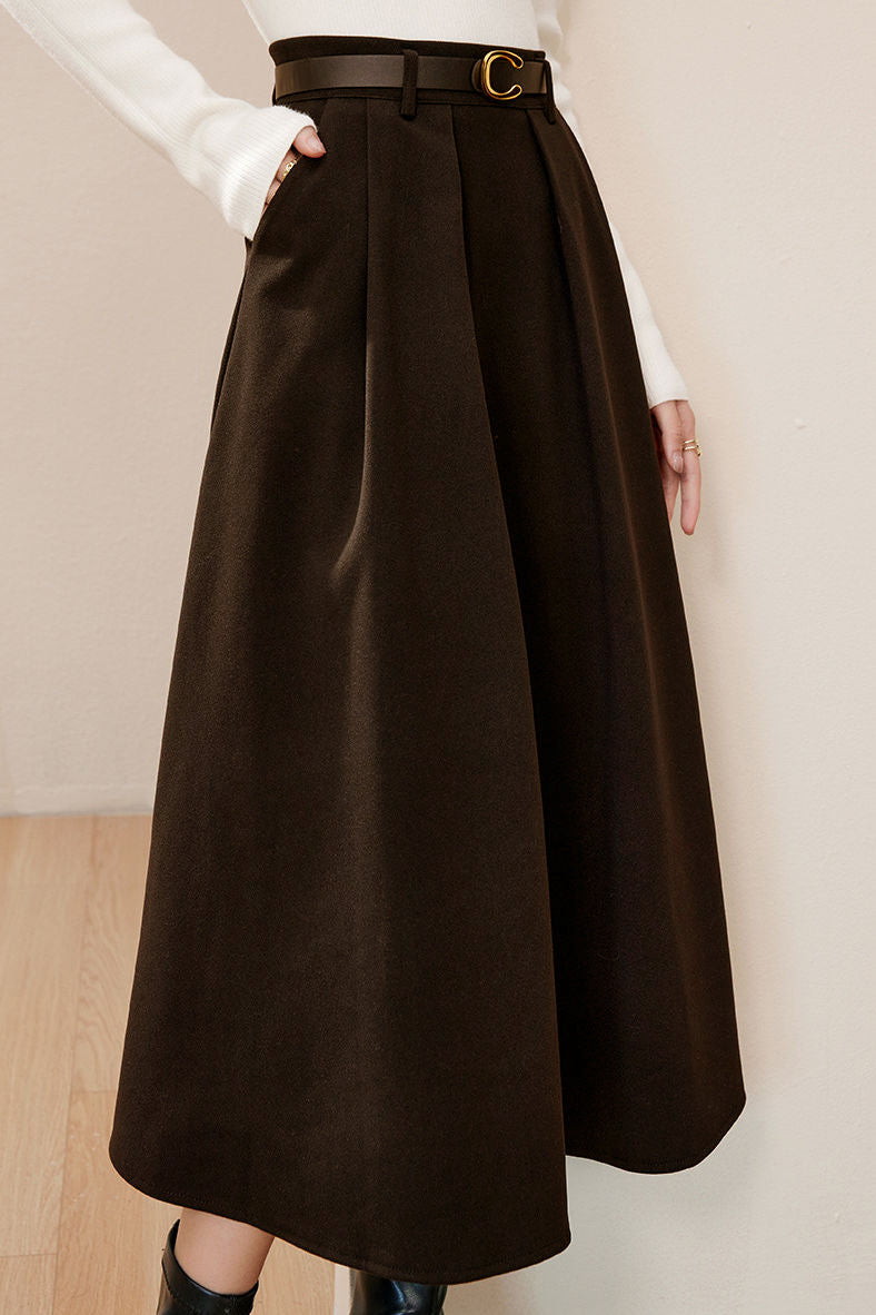 High-waisted A-line skirt - liwisi
