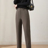 Casual Wool Straight Leg Pants - liwisi