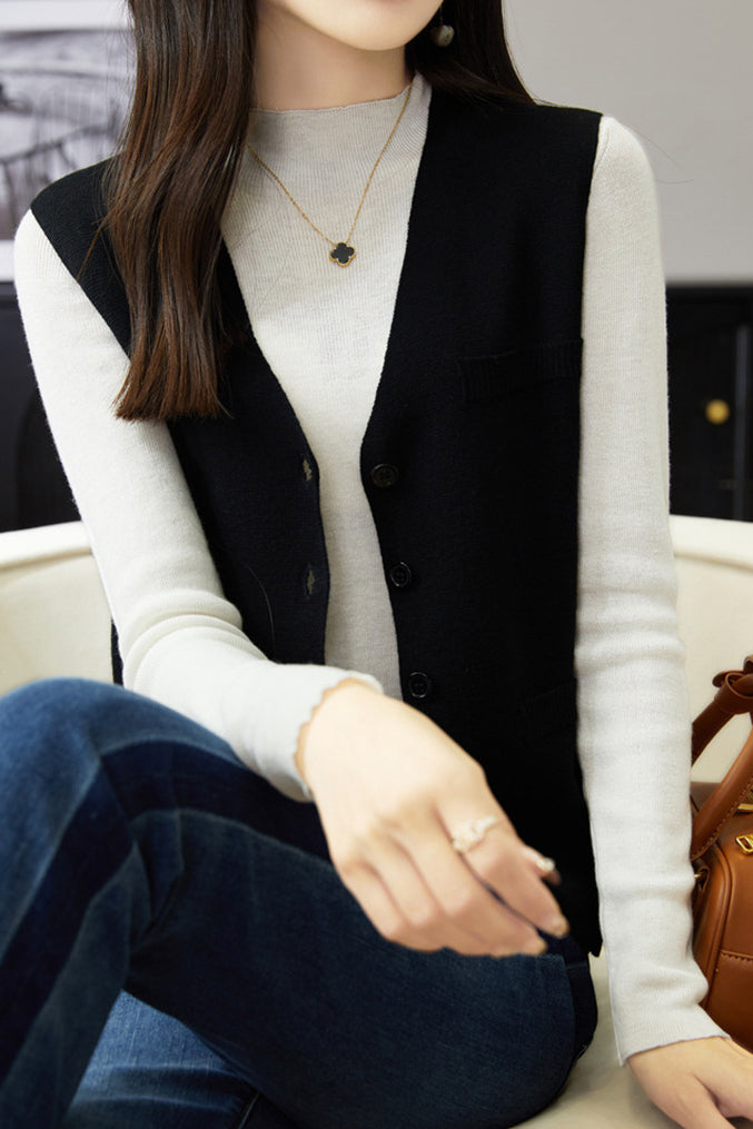 Sleeveless cardigan waistcoat - liwisi