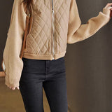 Casual Versatile Stand-Collar Paneled Batwing Sleeve Short Coat - liwisi
