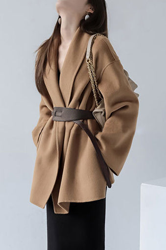 Elegant and Intellectual Women's Loose Wool Coat - 2 Colors Available - liwisi