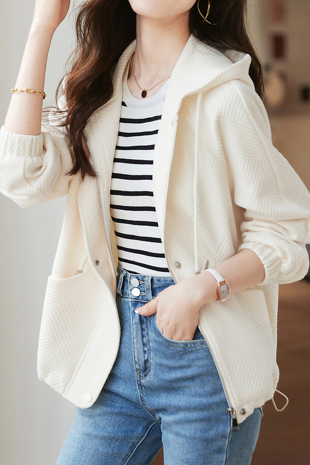 Textured Hooded Jacket - 2 Colors Available - liwisi